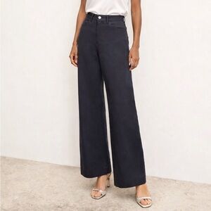 M.M.LaFleur Milo Wide Leg Black Pants Women’s Size 18 Organic Cotton Stretch